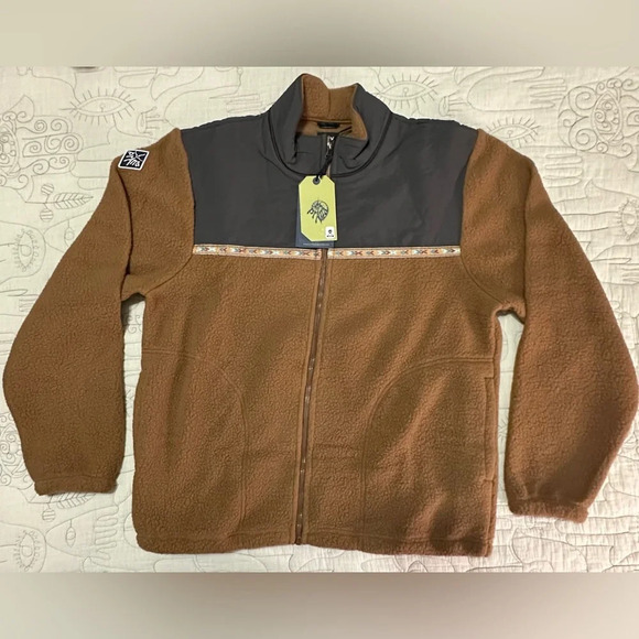 NWT Prana Hurricane Full Zip Fleece Jacket Sepia Brown - Picture 4 of 10